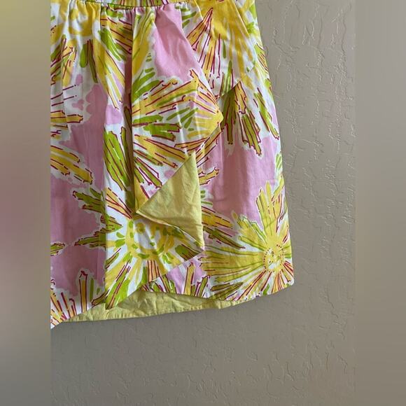 Lilly Pulitzer Crystal Skipping on Sunshine Yellow Pink Beaded Strapless Dress 4 - Picture 6 of 9